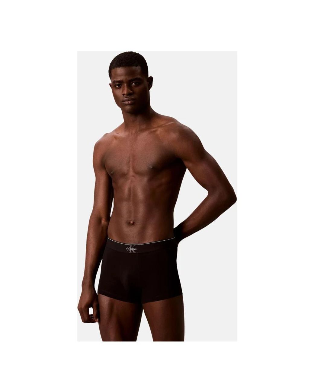 Calvin Klein Graphic Monogram Cotton Stretch 3Er-Pack Trunk in Black für Herren