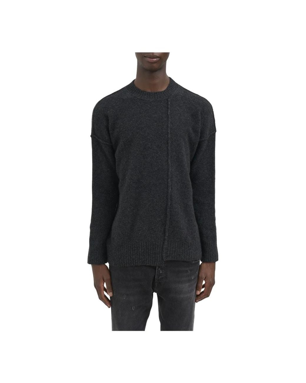 Isabel Benenato Black Round-Neck Knitwear for men