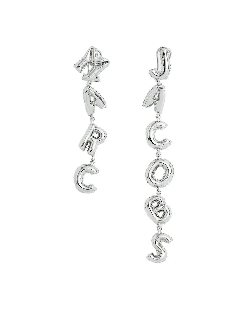 Marc Jacobs Accessoires ,Grijs ,Ballon Oorbellen in het Metallic