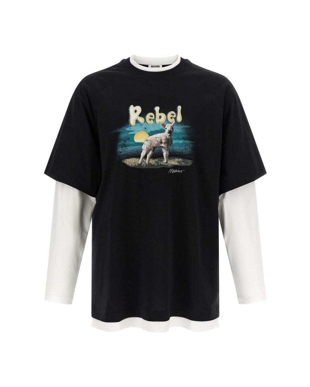 Moschino Black Long Sleeve T-Shirts for men