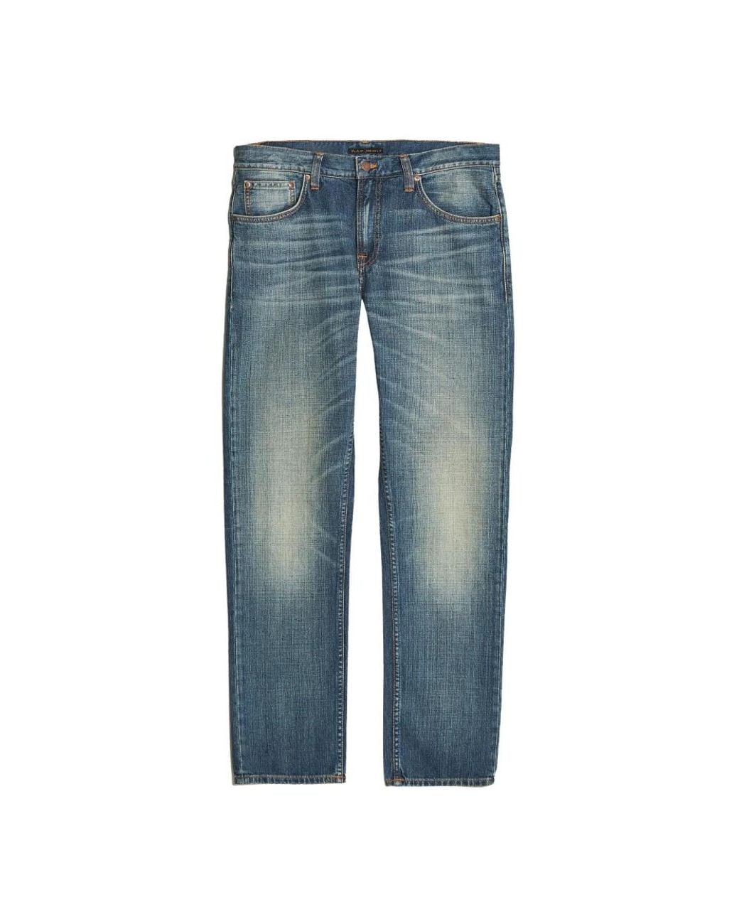 Nudie Jeans Blue Straight Fit Jeans for men