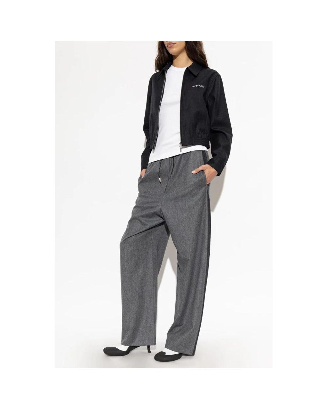 Wide Trousers Lanvin de color Gray