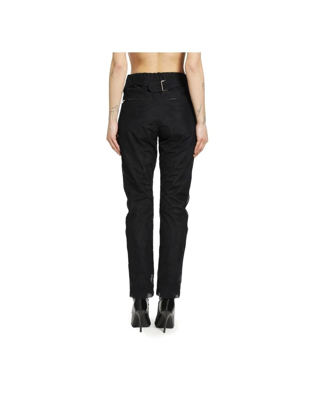 Rick Owens Black Straight Trousers