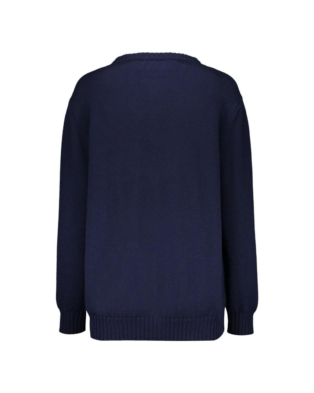 Alberta Ferretti Blue Round-Neck Knitwear