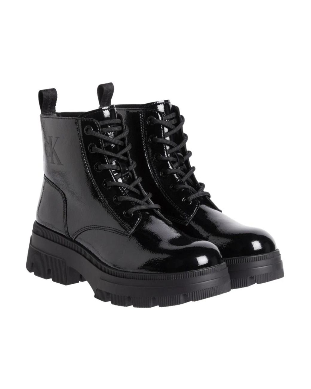 Calvin Klein Black Lace-Up Boots