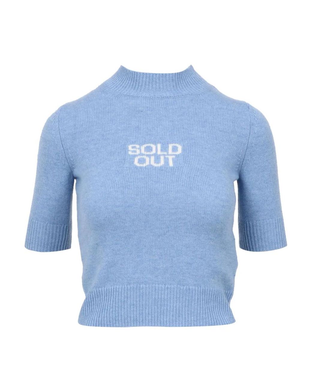 Sportmax Truien & Vesten ,Blauw ,Wol Lichtblauwe Wol Kasjmier Trui in het Blue