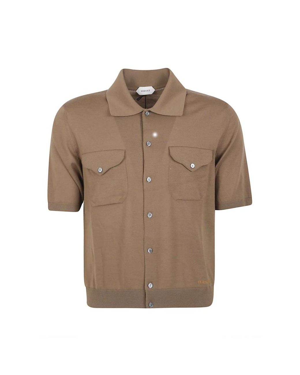Versace Brown Short Sleeve Shirts for men