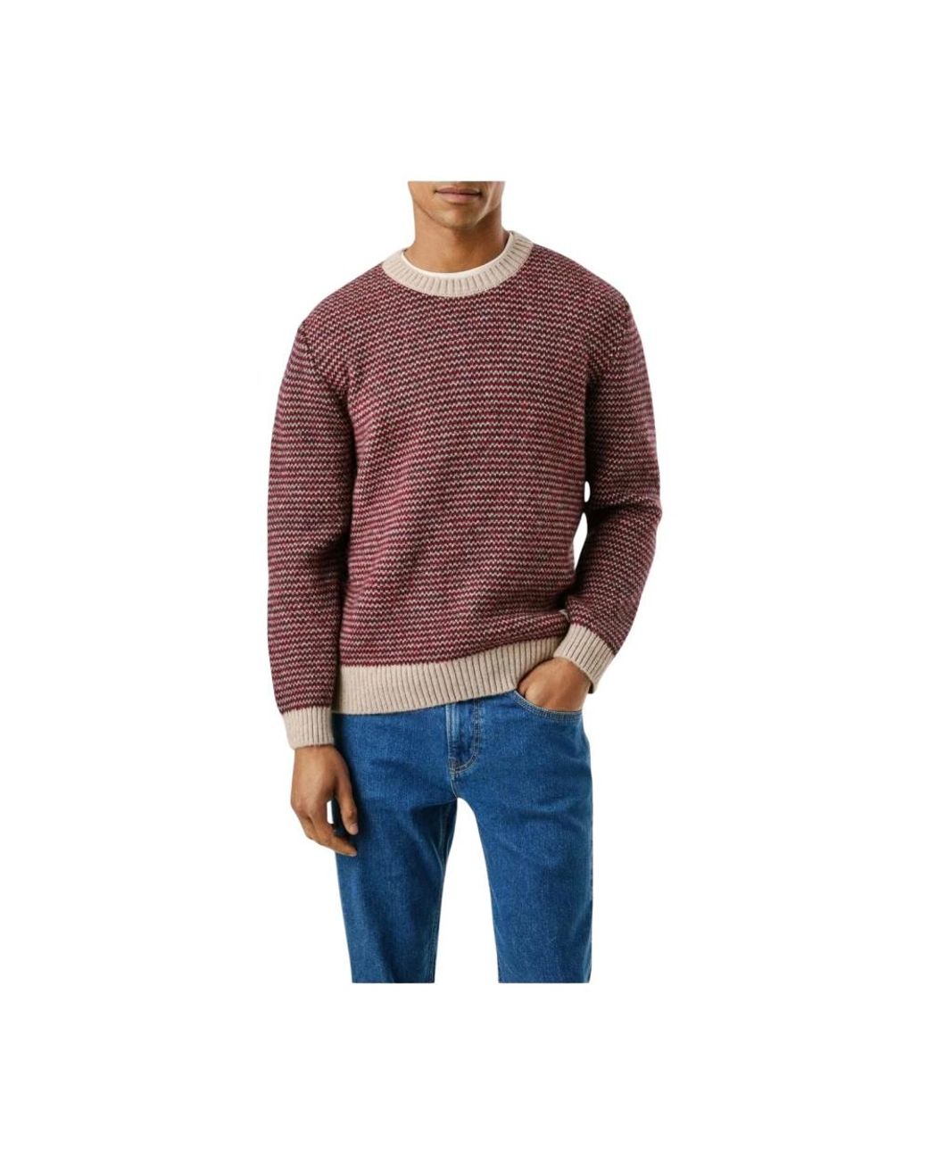 Pepe Jeans Red Round-Neck Knitwear for men