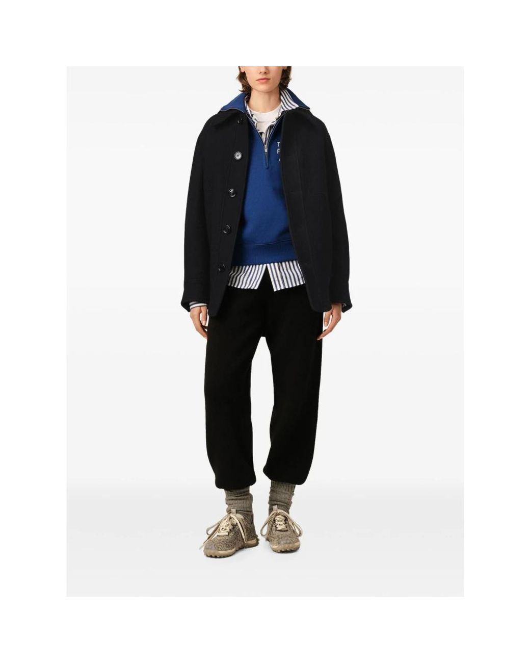 AMI Black Single-Breasted Coats for men