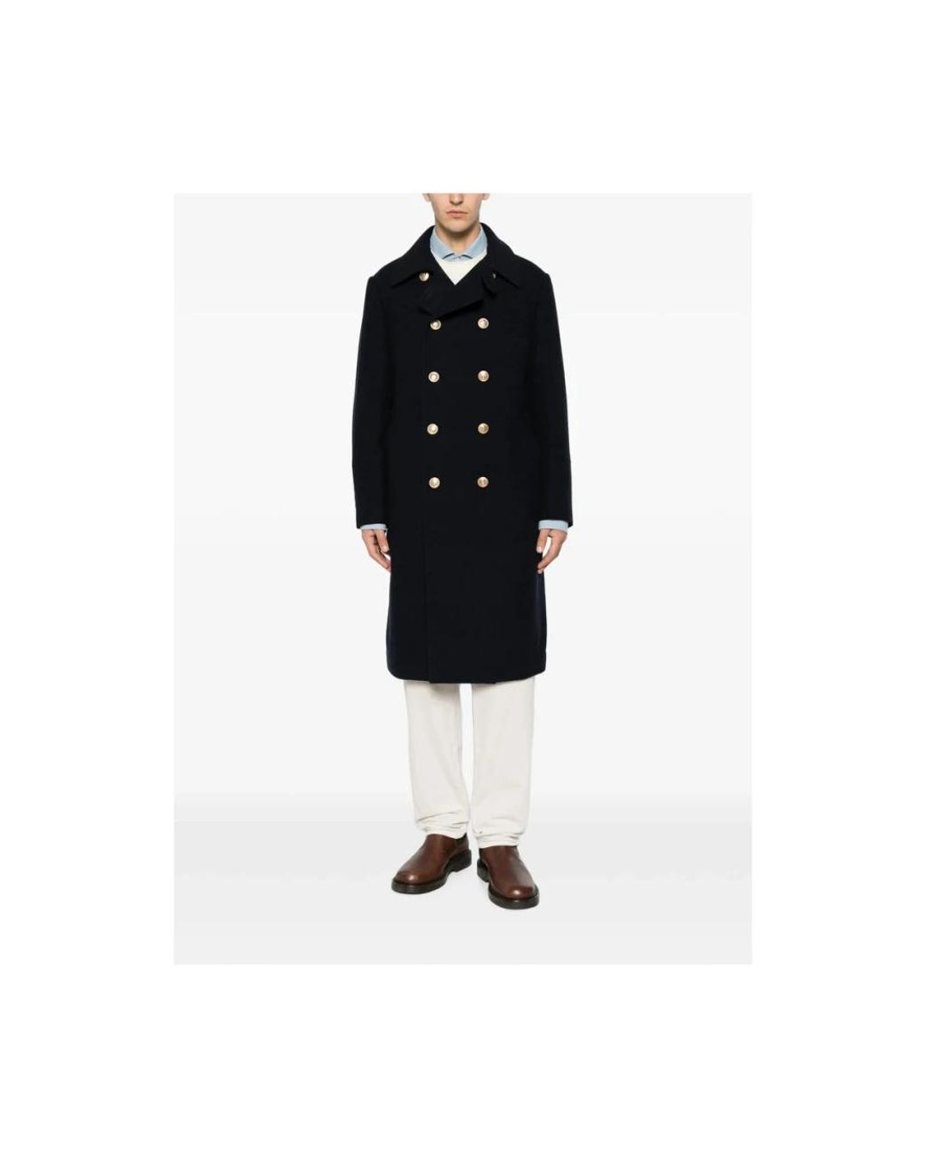 Brunello Cucinelli Black Double-Breasted Coats for men