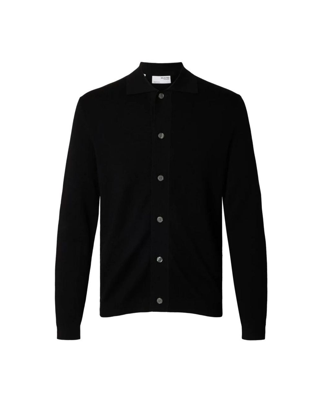 SELECTED Truien & Vesten ,Zwart ,Wol Merino Knoop Cardigan Voor Mannen in het Black voor heren