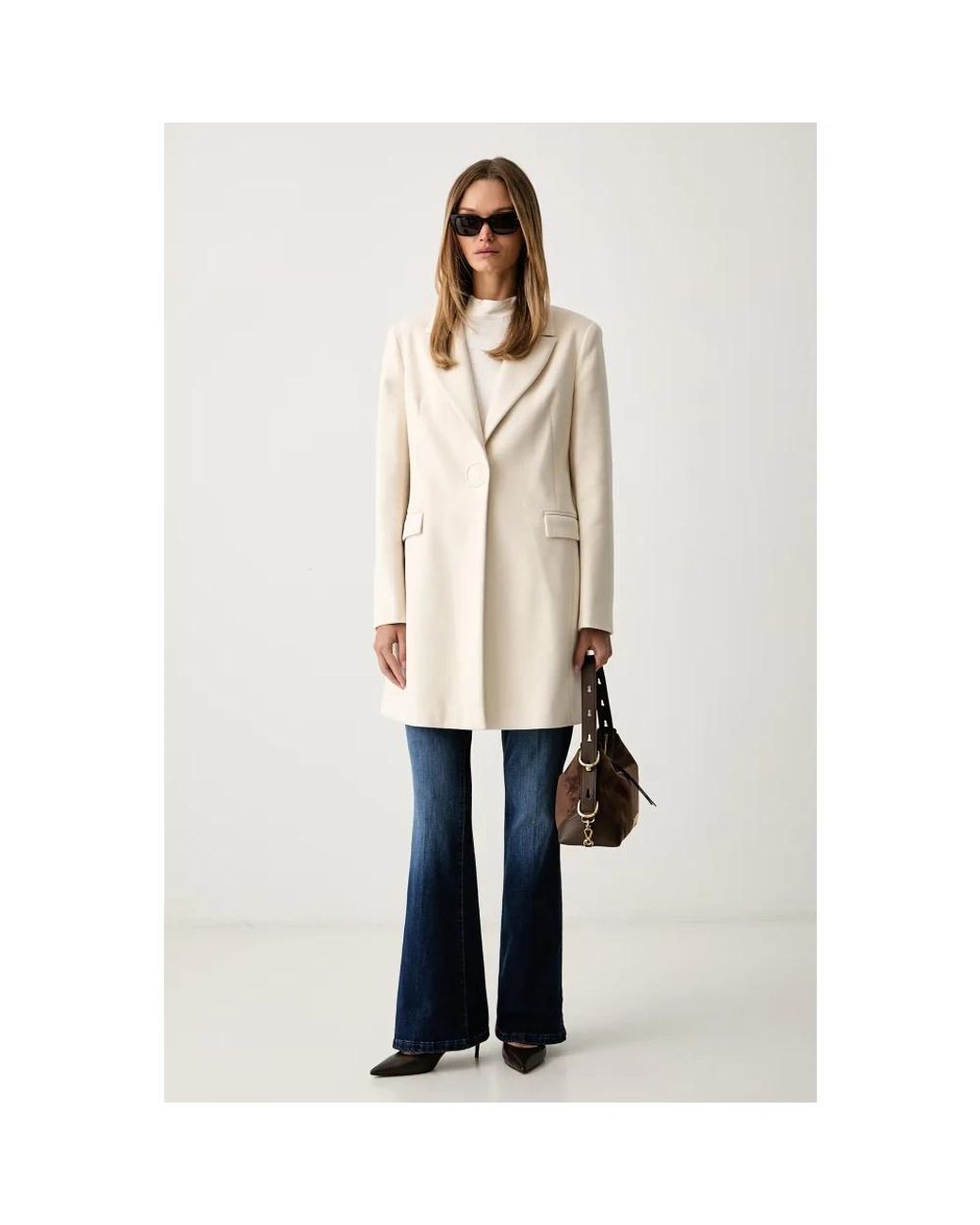 Fracomina Natural Single-Breasted Coats