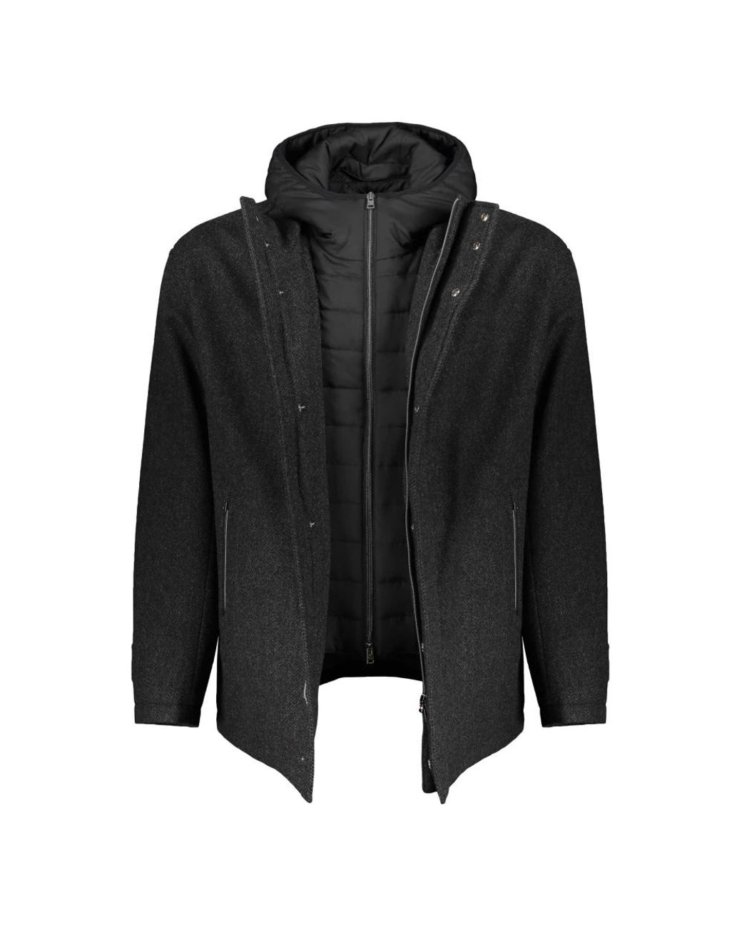 Herno Jassen ,Zwart ,Wol Minimalistische Jas Van Maagdelijke Wol in het Black voor heren