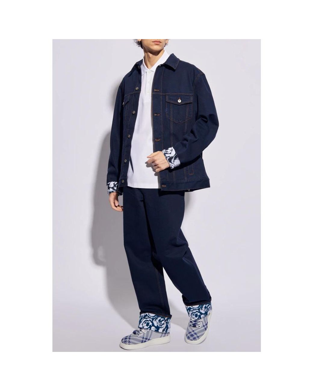 Burberry Blue Denim Jackets for men