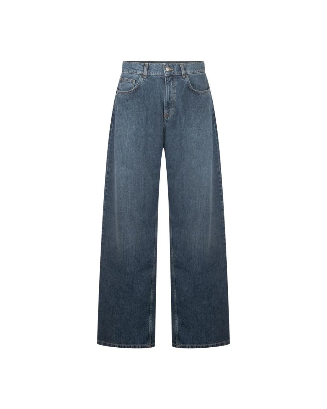 Palm Angels Blue Wide Jeans for men
