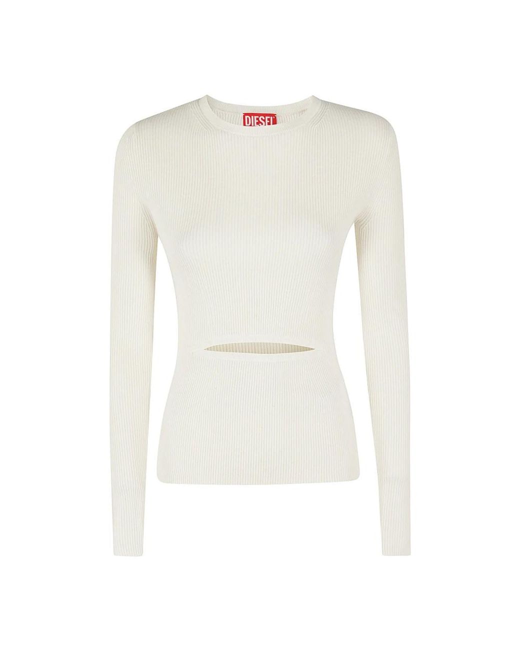 DIESEL White Round-Neck Knitwear