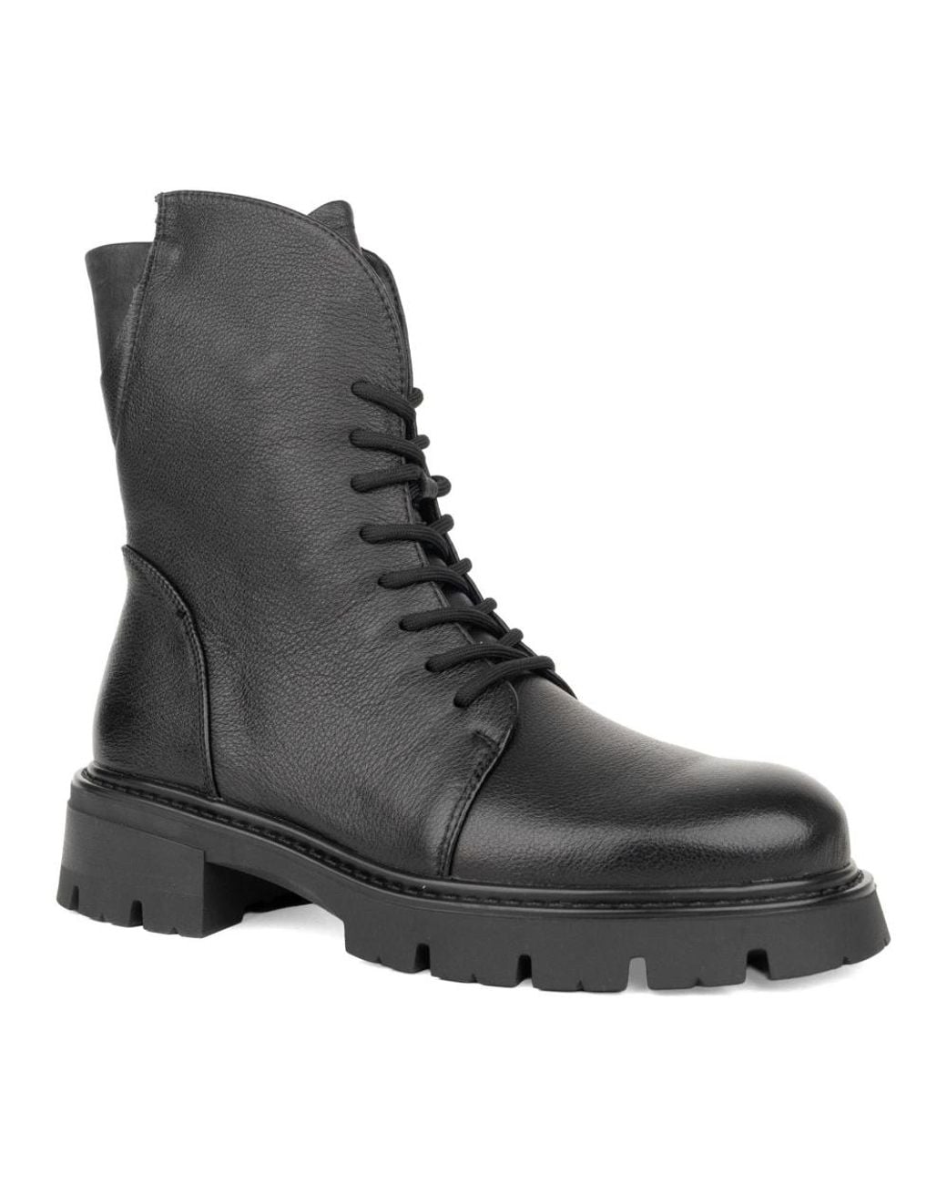 Linda Baumann Black Lace-Up Boots