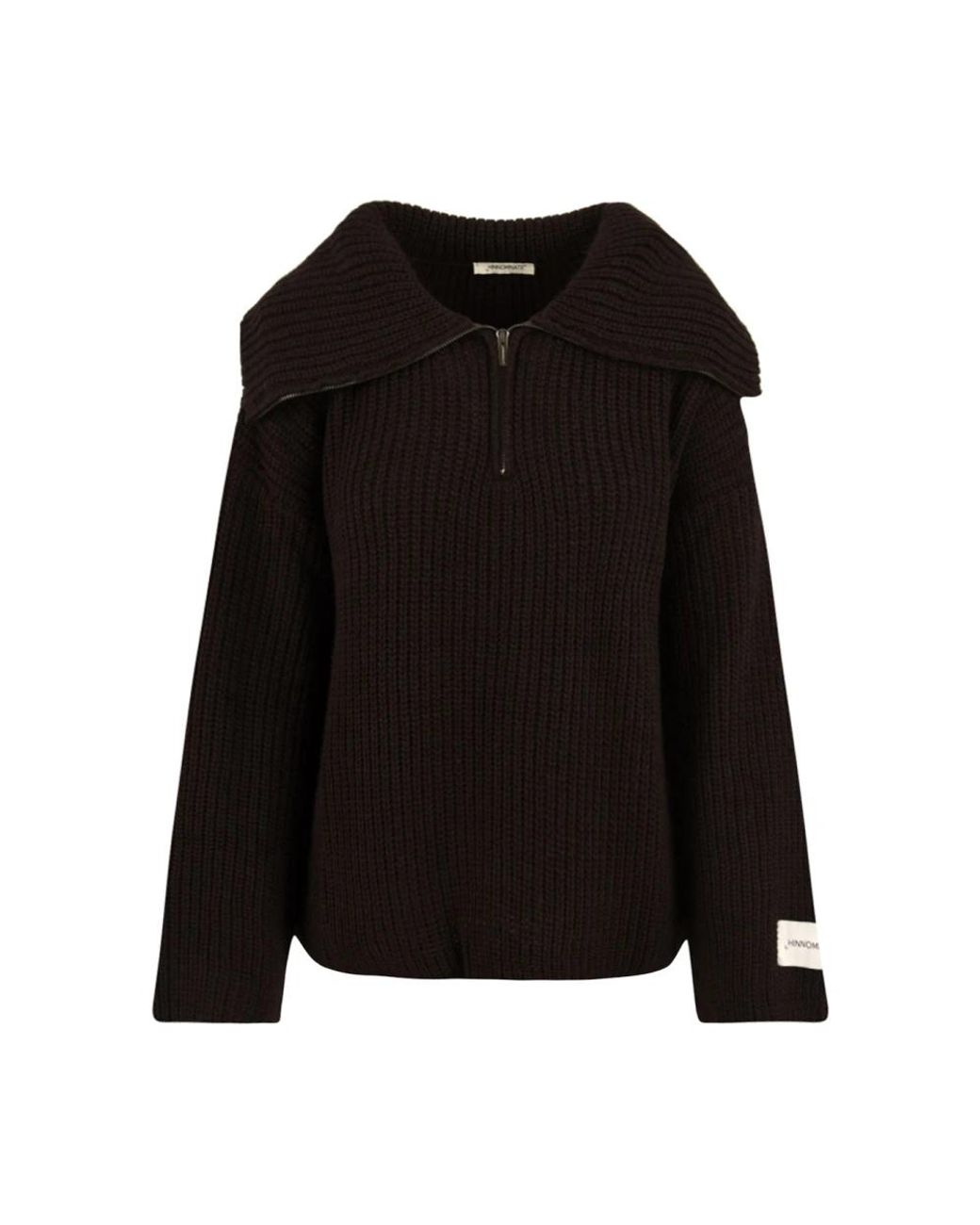 hinnominate Truien & Vesten ,Bruin ,Wol Pearl Half Zip Sweater in het Black