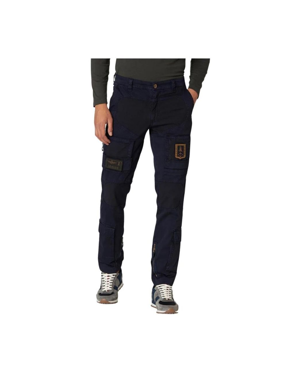 Aeronautica Militare Blue Slim-Fit Trousers for men