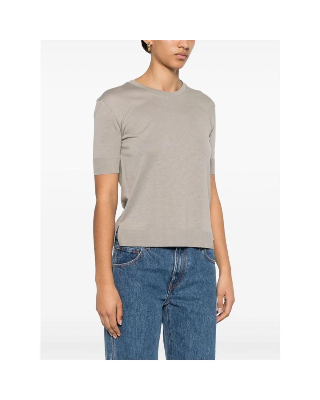 Herno Gray Round-Neck Knitwear