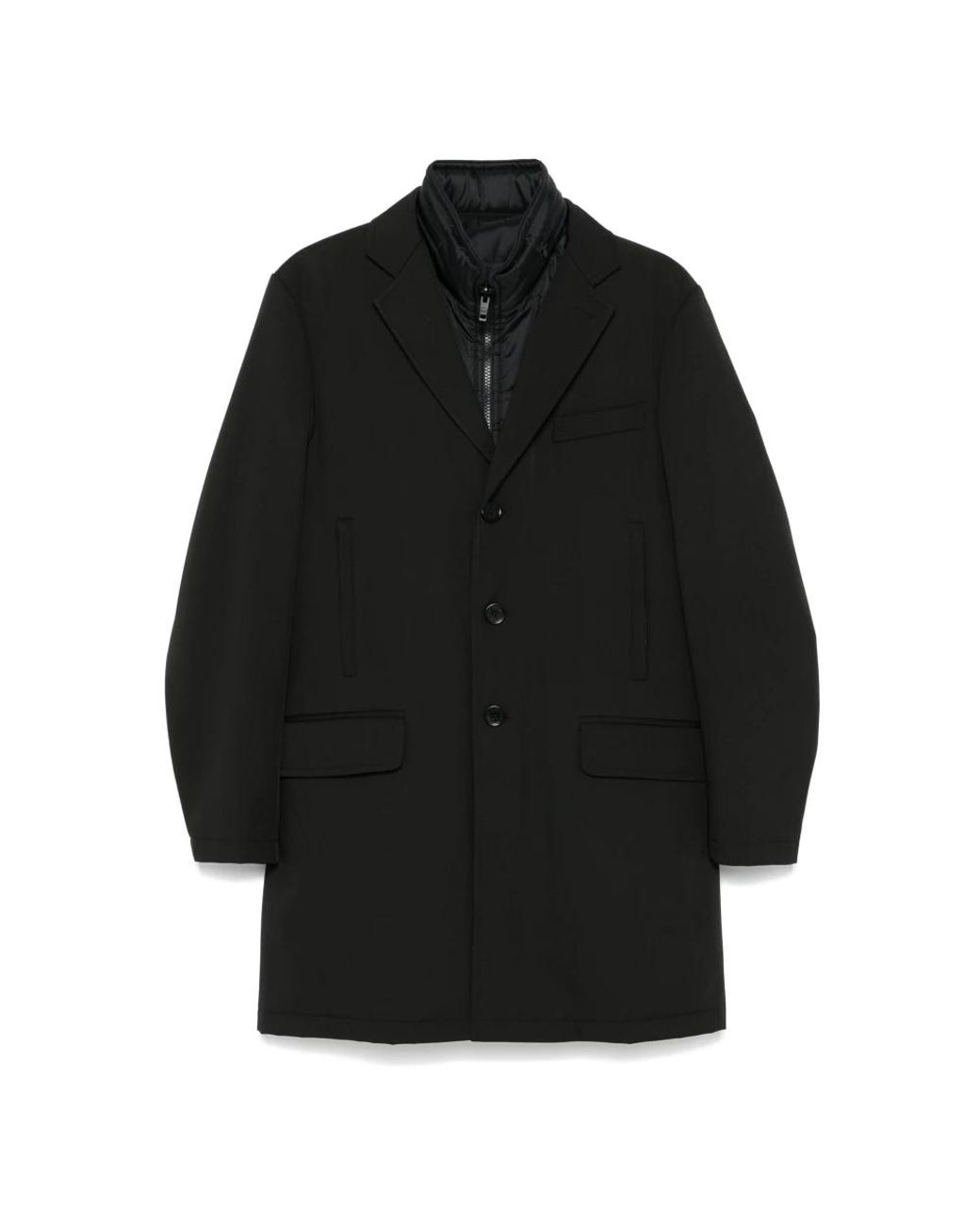 Fay Black Single-Breasted Coats for men