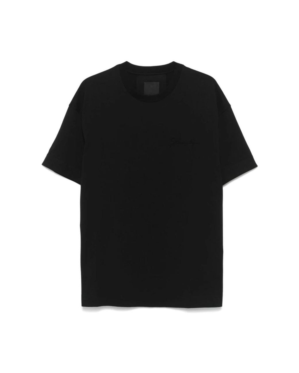Givenchy Tops ,Zwart ,Katoen T-Shirt Met Ronde Hals En Logo in het Black voor heren