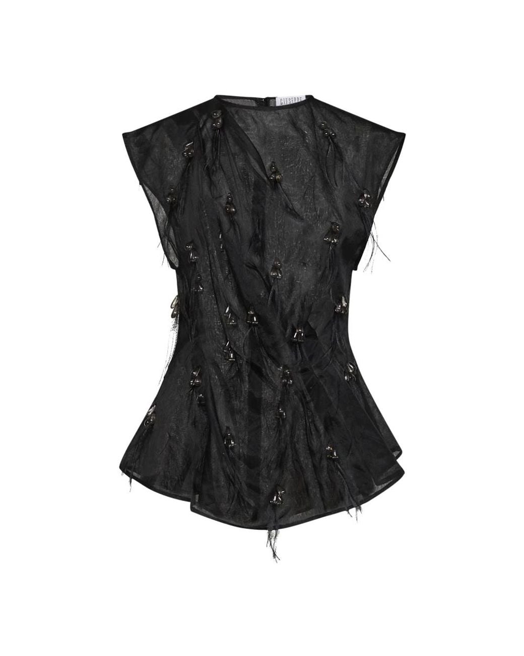 GIUSEPPE DI MORABITO Black Sleeveless Tops