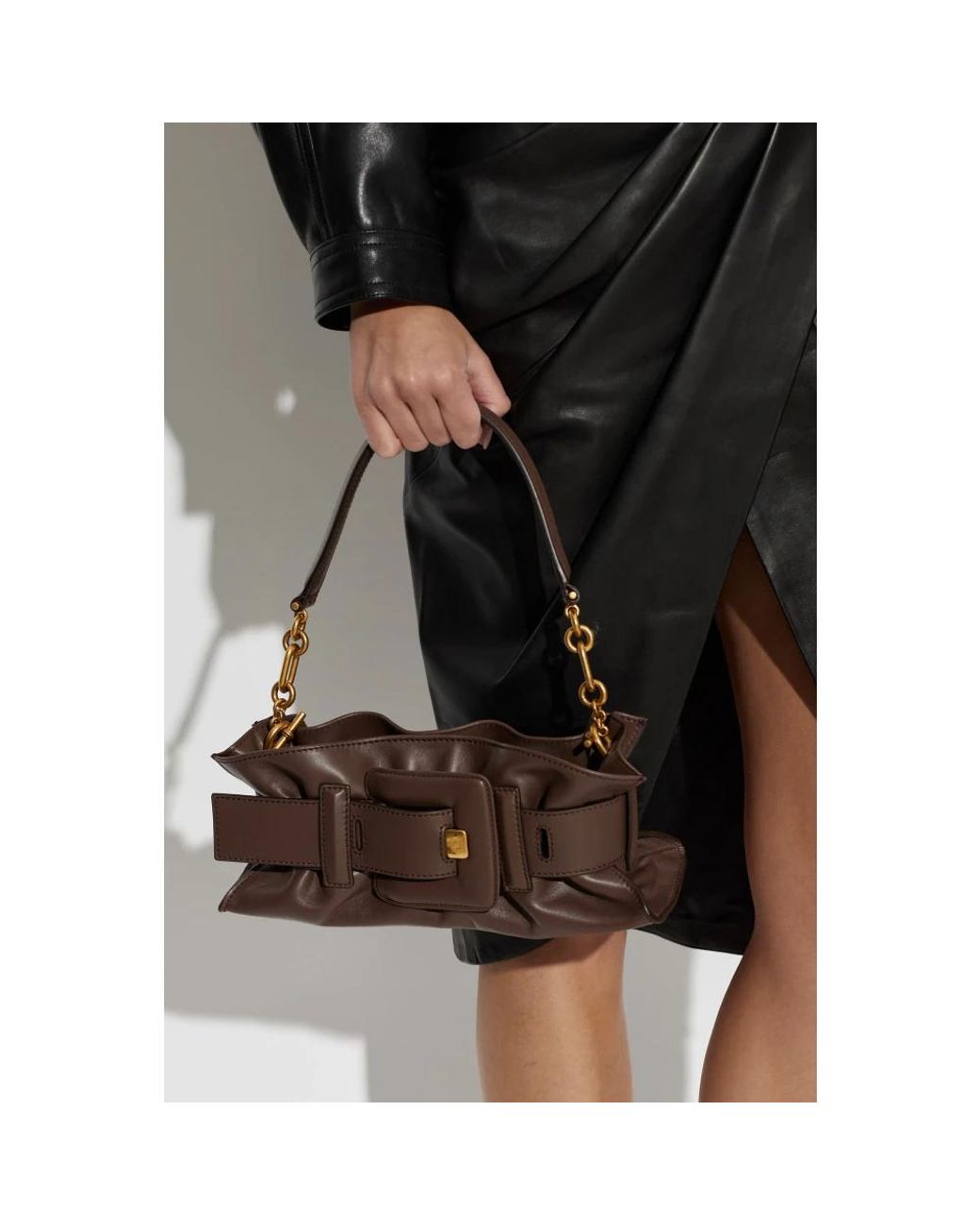 Balmain Brown Shoulder Bags