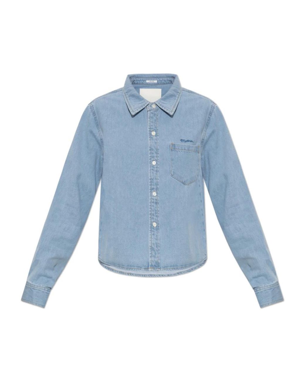 Mother Honor Roll Denim Shirt in het Blue