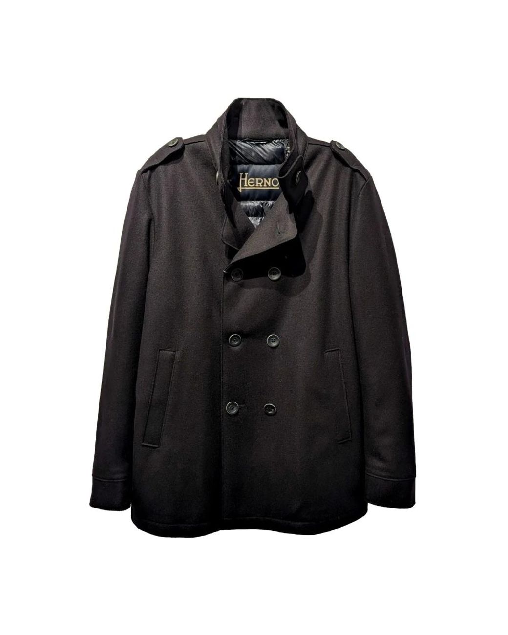 Double-Breasted Coats Herno pour homme en coloris Black