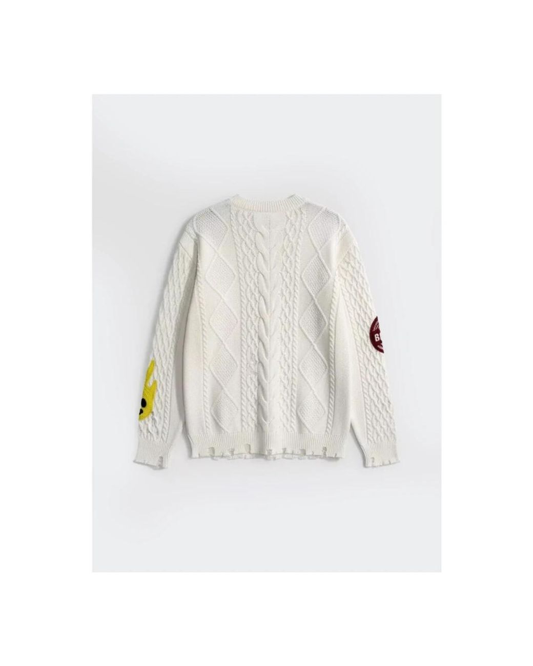 Barrow White Round-Neck Knitwear for men