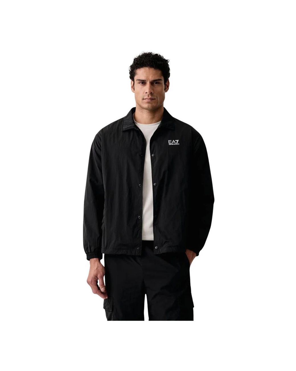 EA7 Jassen ,Zwart ,Polyester Overgangsjack in het Black voor heren