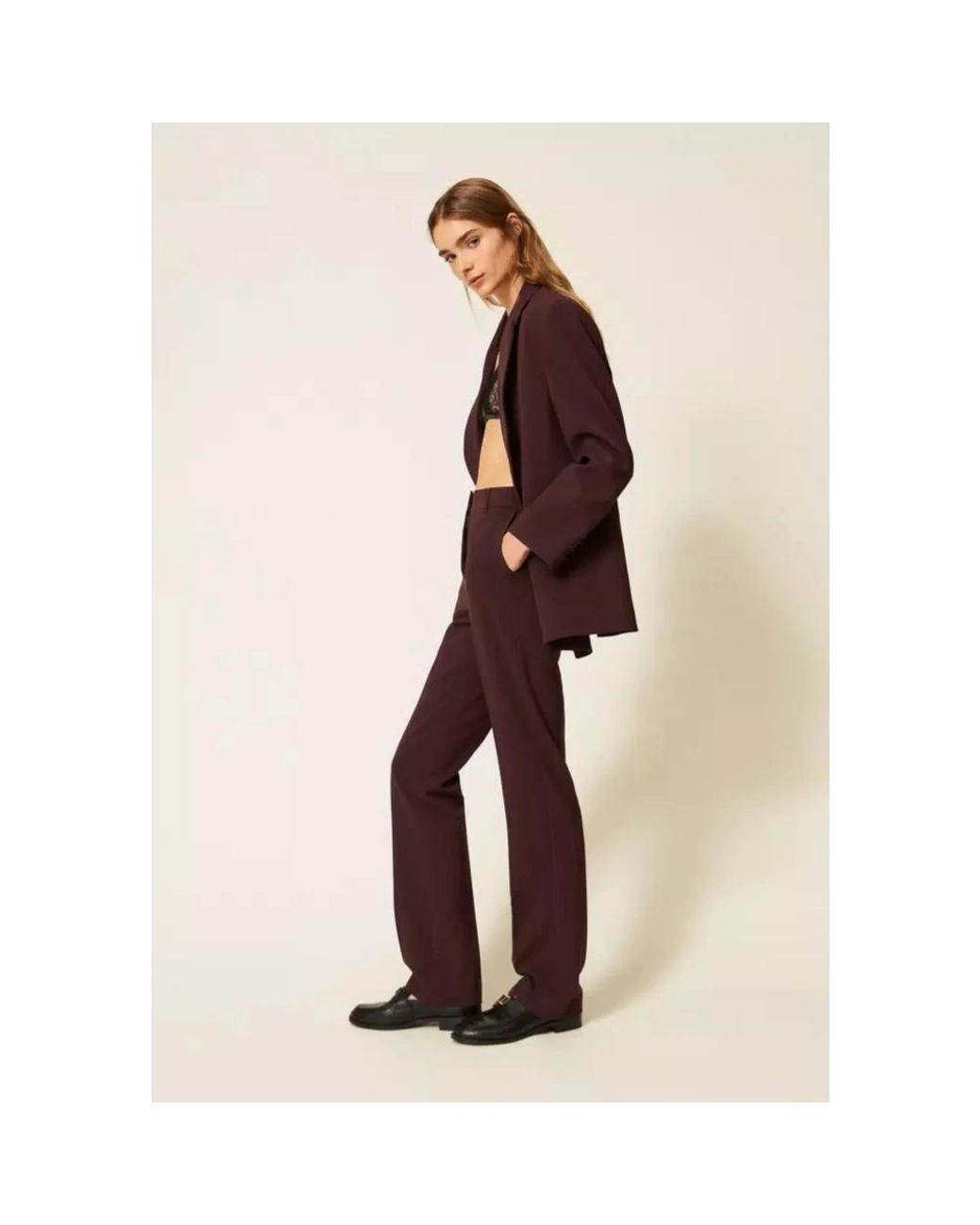 Twinset Purple Straight Trousers