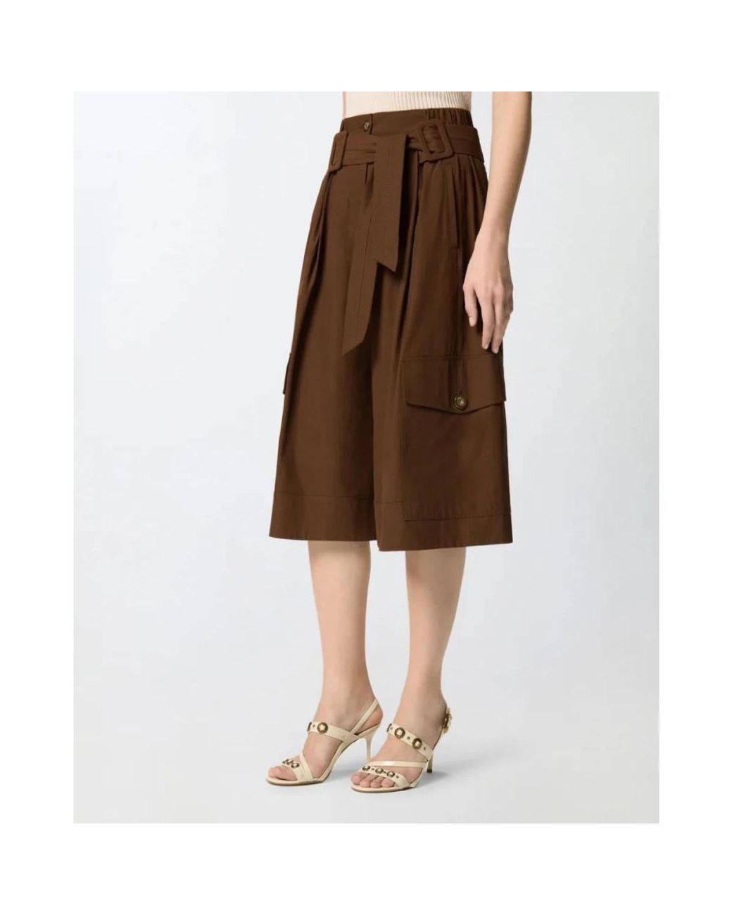 Cropped Trousers di Pinko in Brown
