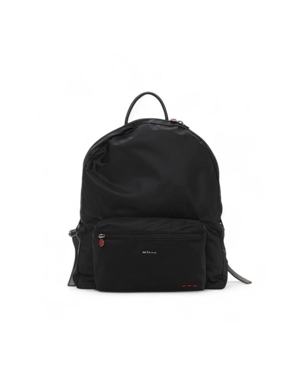 Kiton Tassen ,Zwart ,Canvas Rugzak Met Leren Details in het Black voor heren