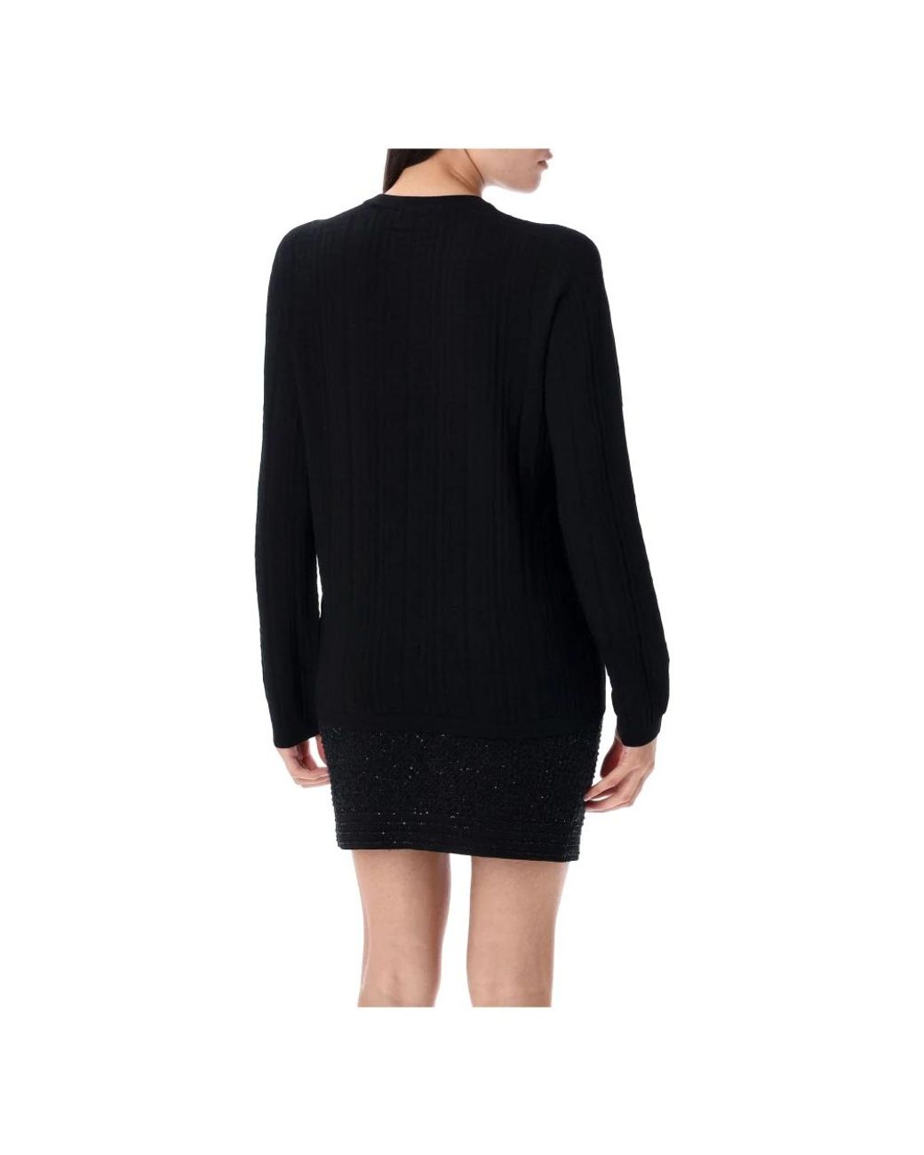 Balmain Black Round-Neck Knitwear