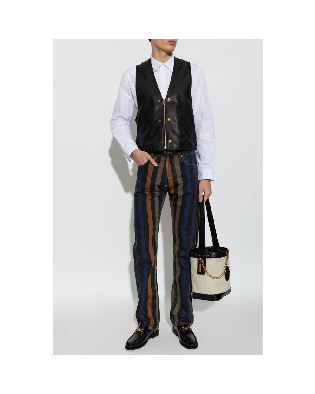 Vests Versace de hombre de color Black