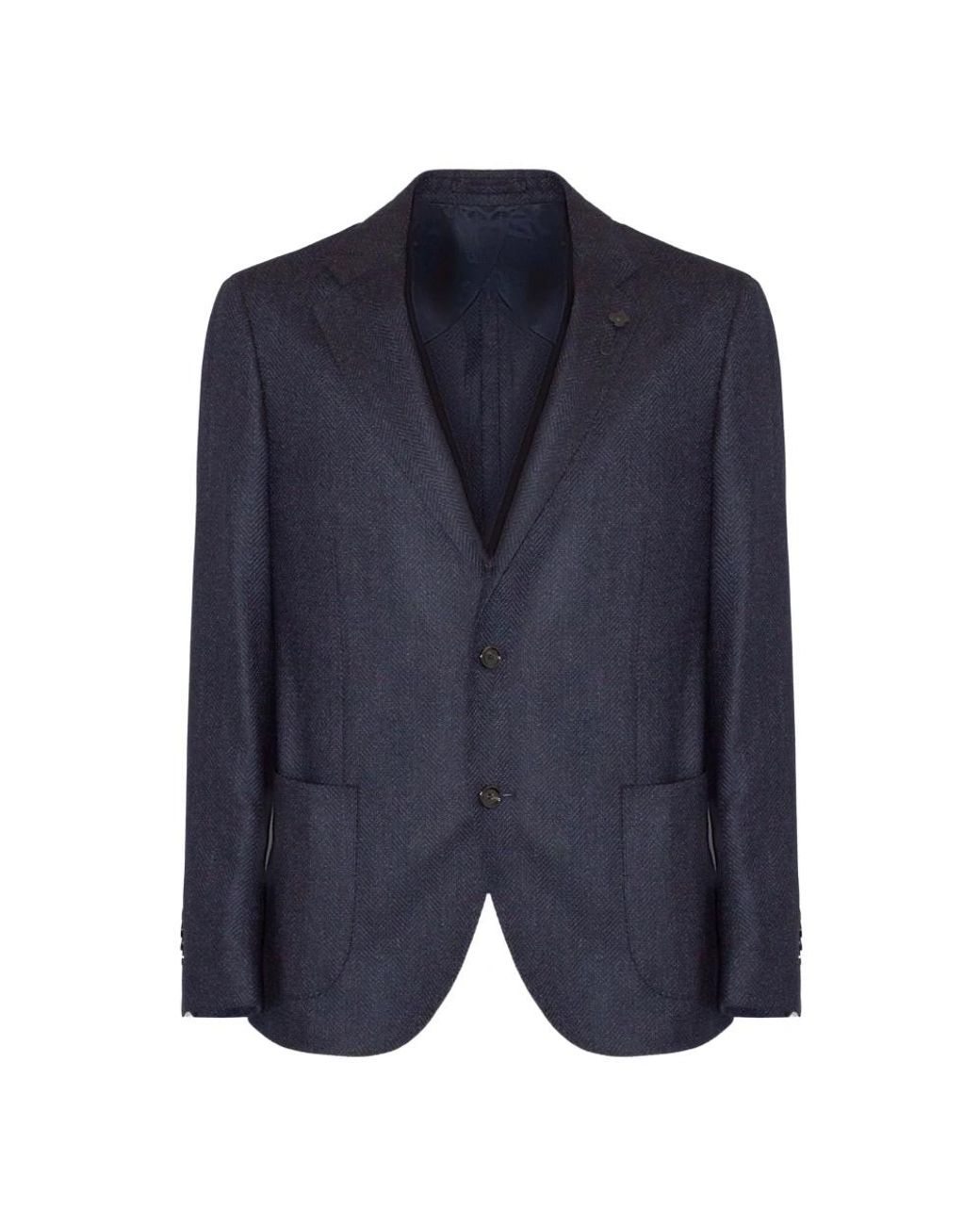 Lardini Jassen ,Blauw ,Wol Blauwe Wol Kasjmier Herringbone Blazer in het Blue voor heren