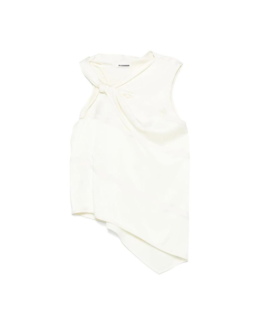 Jil Sander White Sleeveless Tops