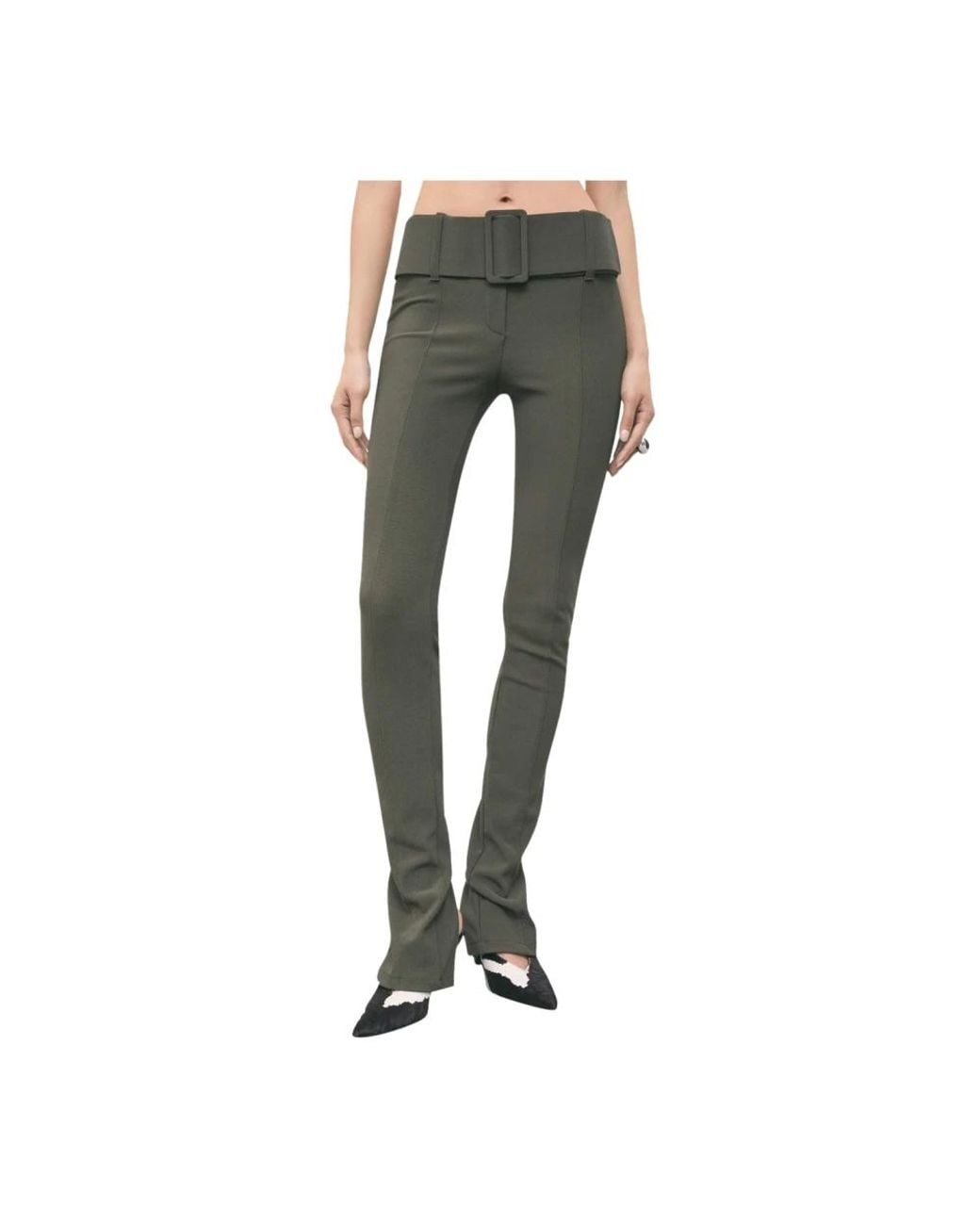 Patrizia Pepe Green Slim-Fit Trousers