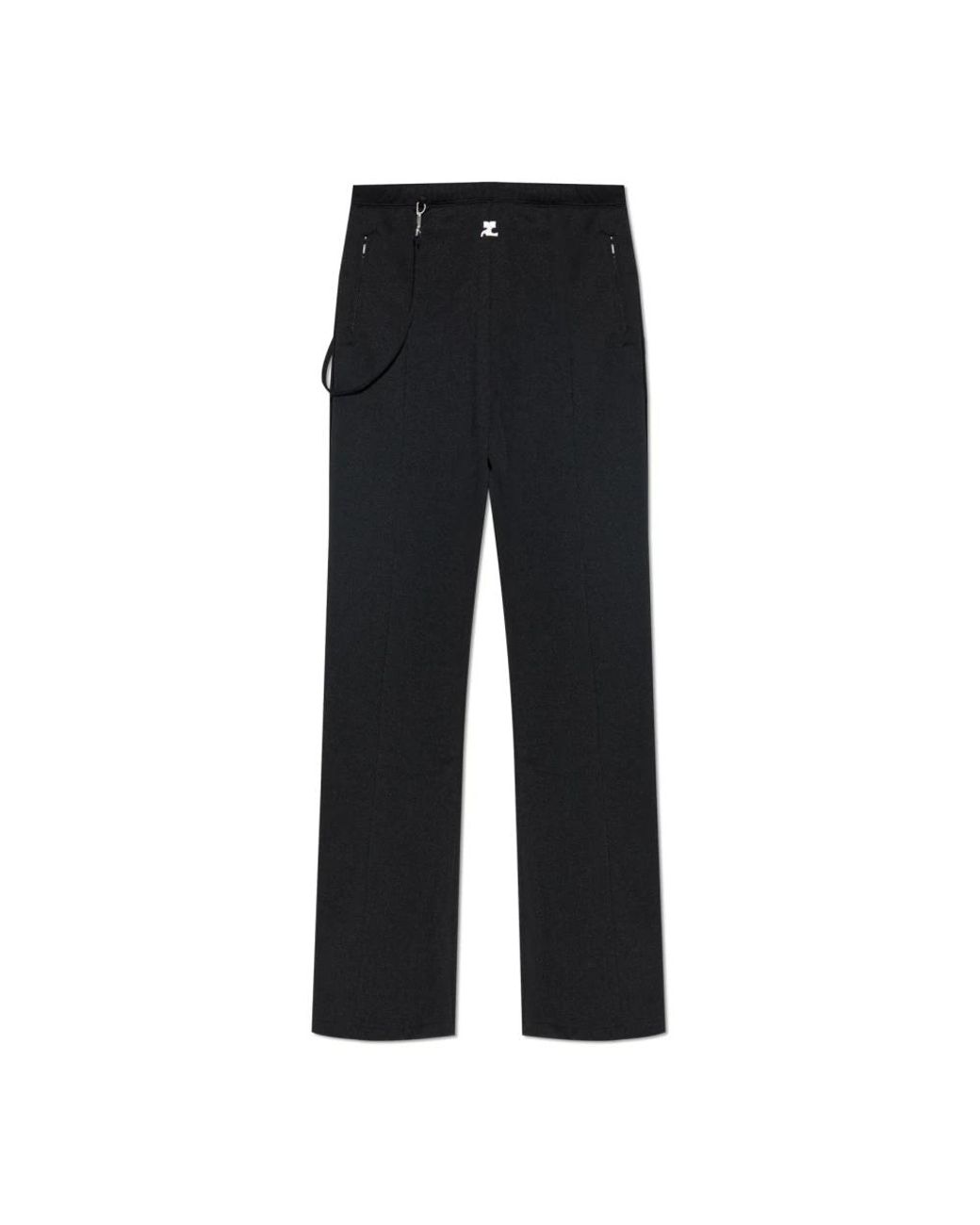 Courreges Broeken ,Zwart ,Polyester Broek Met Logo in het Black voor heren