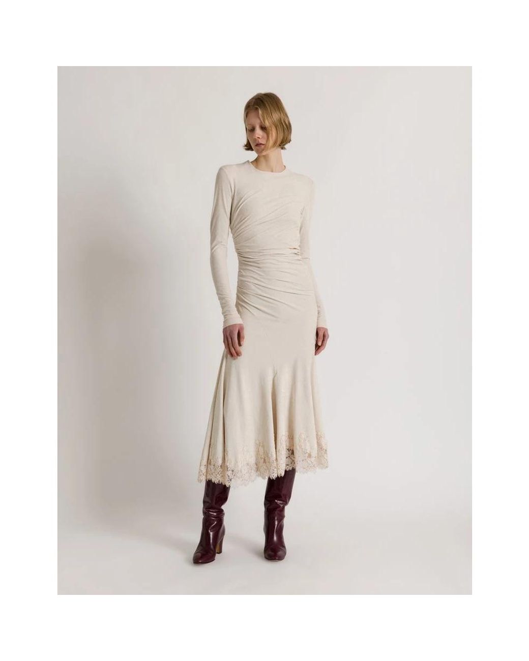 Alberta Ferretti Natural Midi Dresses