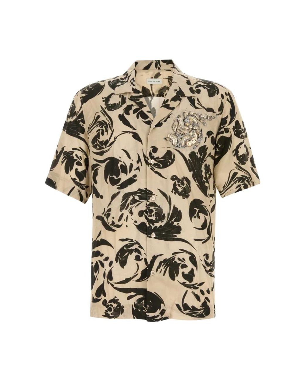 Dries Van Noten Natural Short Sleeve Shirts for men