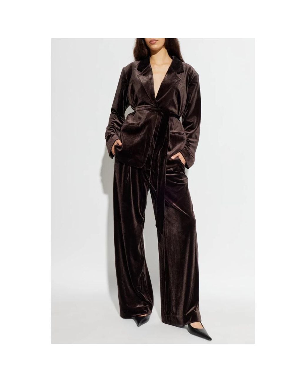 Gestuz Jassen ,Bruin ,Gzvitta Velvet Blazer in het Black