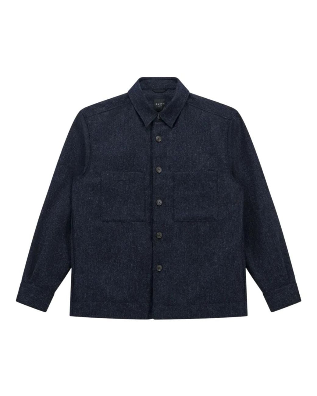 Xacus Unfold Wool Overshirt in het Blue voor heren