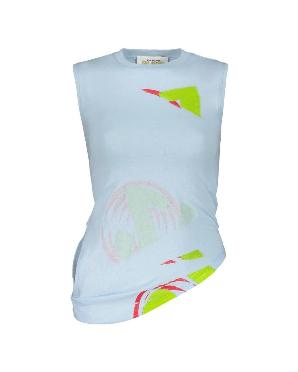 PAOLINA RUSSO Blue Sleeveless Tops
