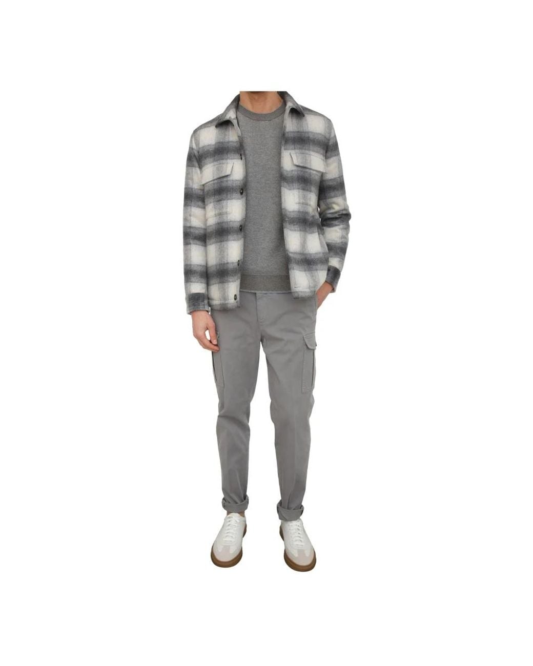 Peserico Gray Round-Neck Knitwear for men