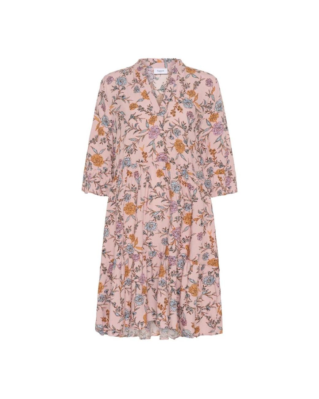 Saint Tropez Kleedjes ,Veelkleurig ,Eda Sz Dress in het Pink