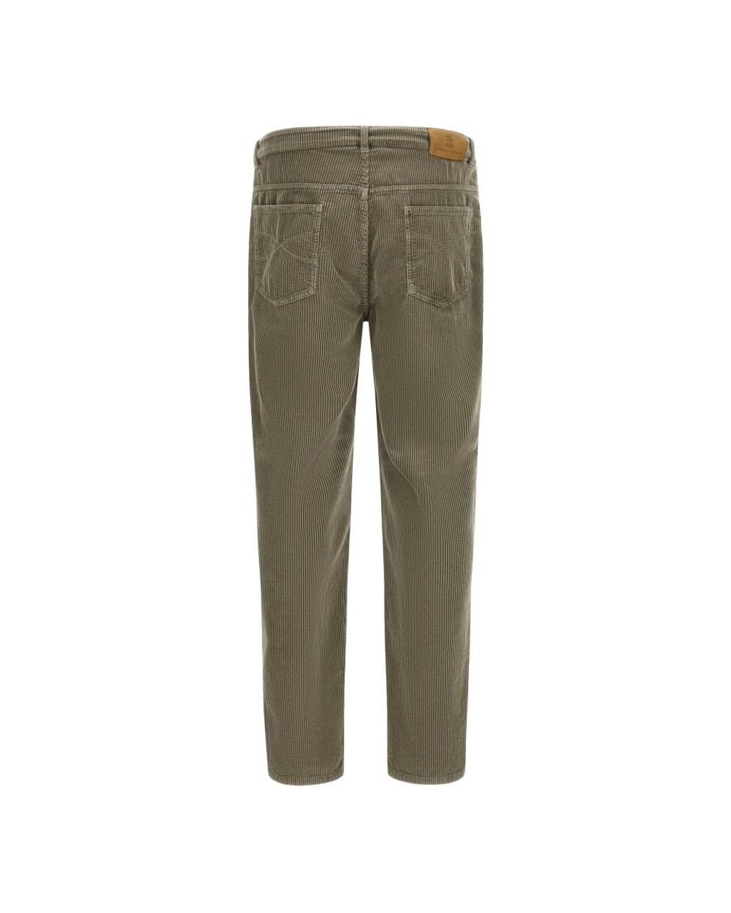 Brunello Cucinelli Green Straight Trousers for men