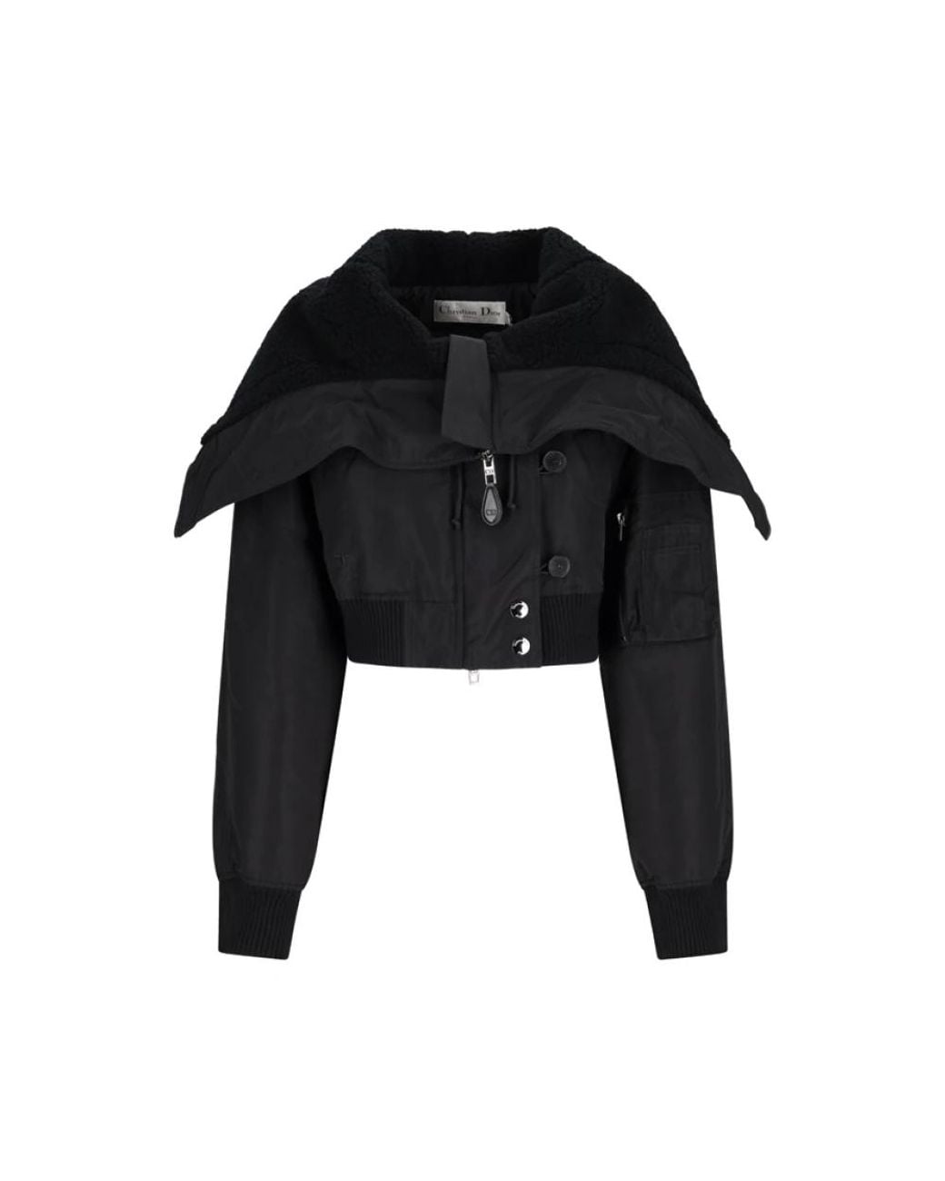 Dior Jassen ,Zwart ,Leer Cropped Peacoat in het Black